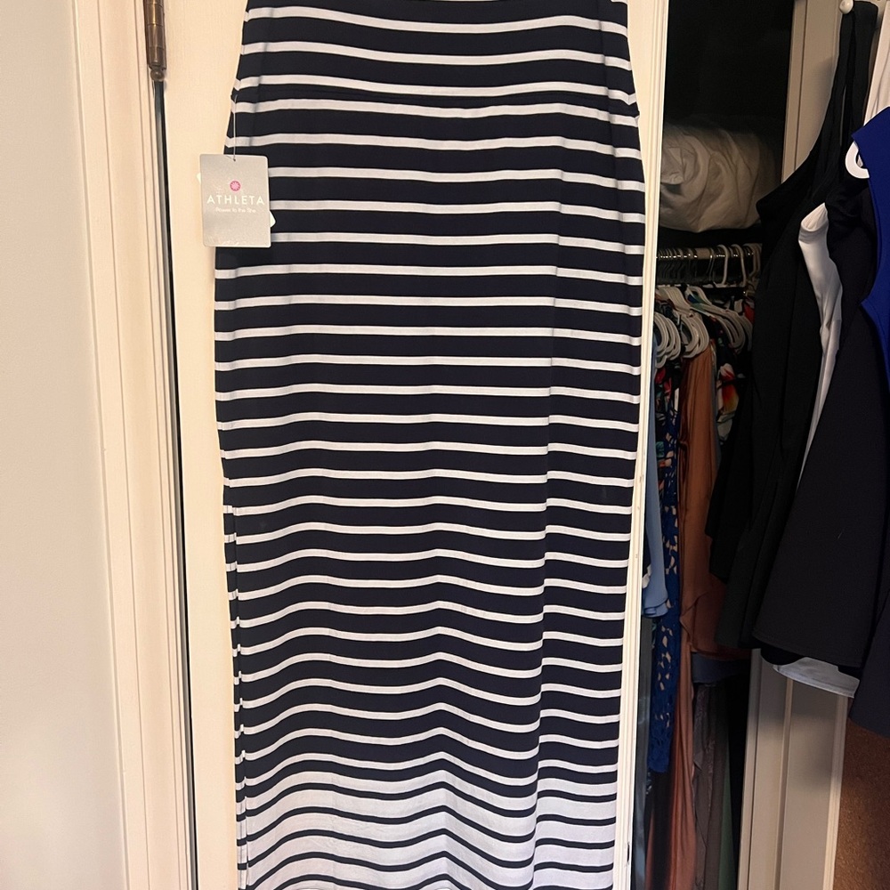 Athleta Navy and White Striped Women's Skirt